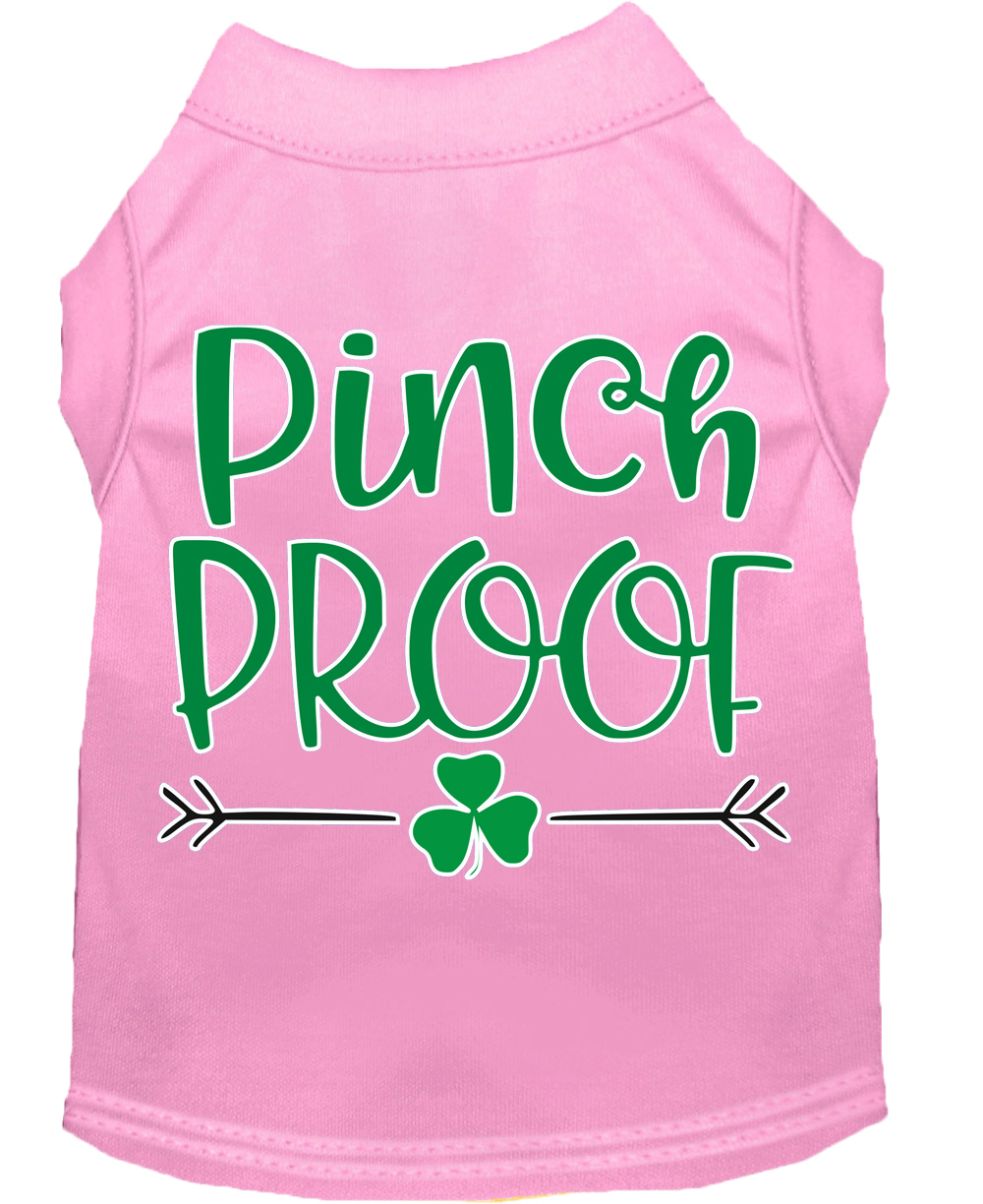 Pinch Proof Screen Print Dog Shirt Light Pink Lg